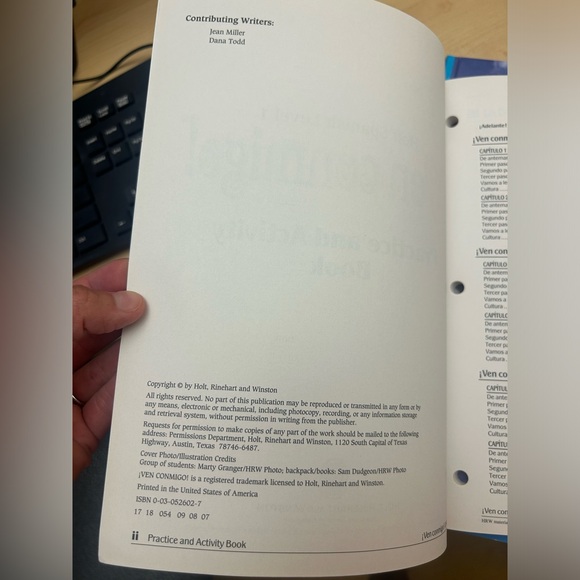 ¡Ven conmigo! Holt Spanish Level 1: Practice and Activity Workbook - Picture 7 of 7